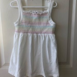 Rainbow zig zag white dress